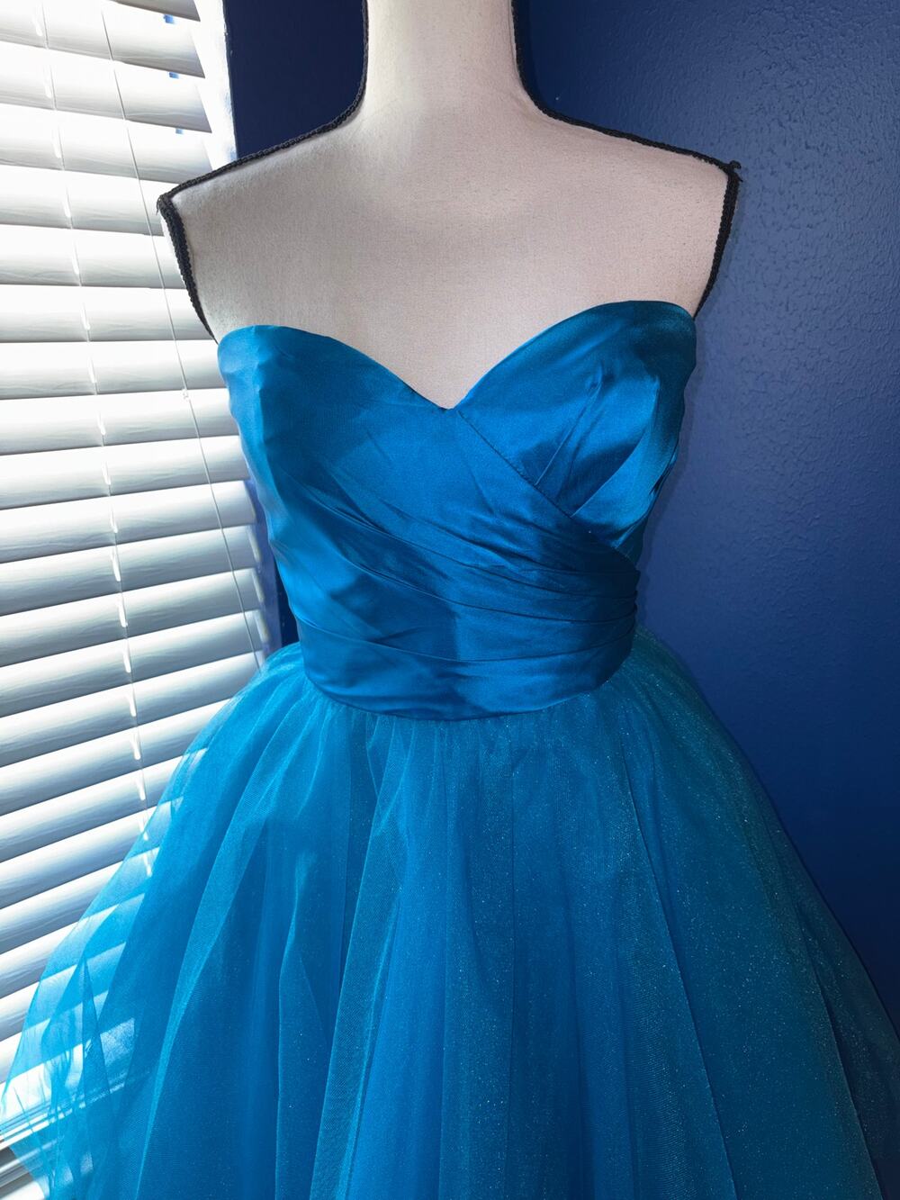 Sherri Hill 32236 Turquoise Sweetheart Tulle Prom/Homecoming Dress – Size 12
